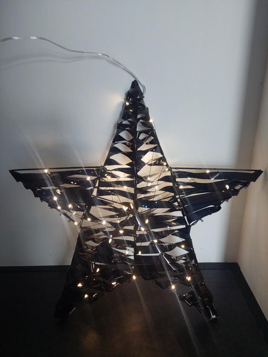Zwarte kerstster met LED verlichting - 40cm - voor binnen