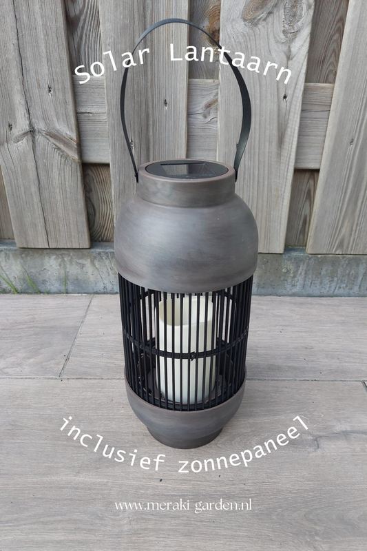 Solar lantaarn met kaars effect warm wit LED