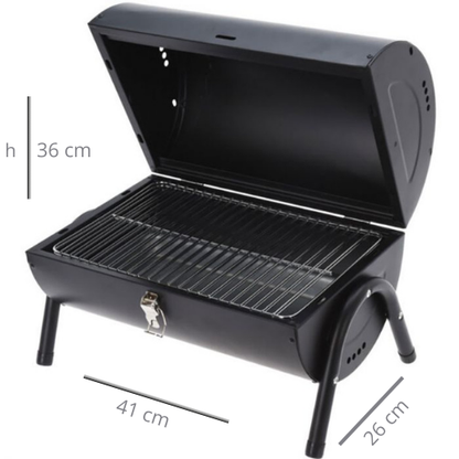 BBQ - tafelmodel - houtskool - zwart - metaal - 2 zijdig bruikbaar