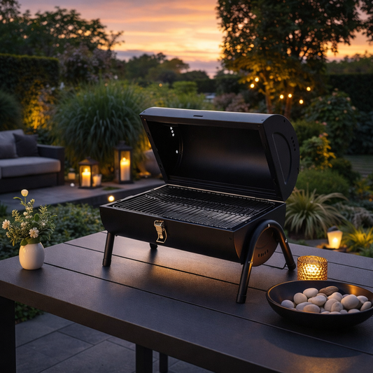 BBQ - tafelmodel - houtskool - zwart - metaal - 2 zijdig bruikbaar