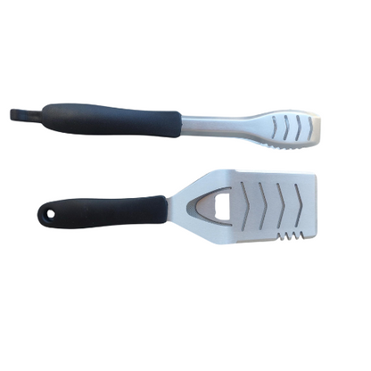 BBQ Tools, een spatel en tang gemaakt van RVS