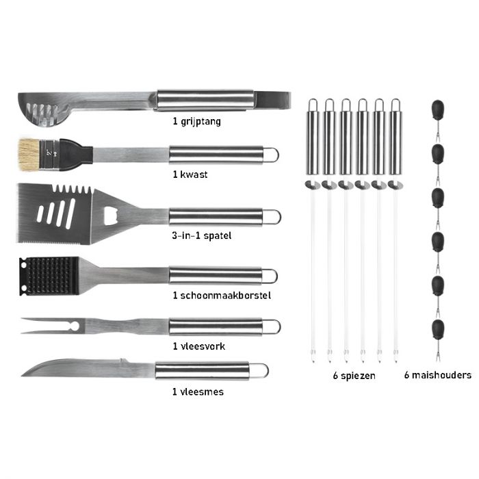 19-delig BBQset inclusief koffer