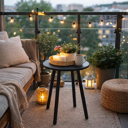 Bijzettafel rond antraciet voor buiten - voor binnen - salontafel