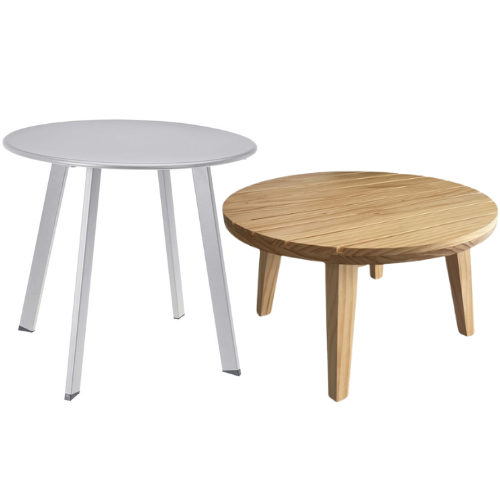 Bijzettafel set hout & metaal voor buiten rond