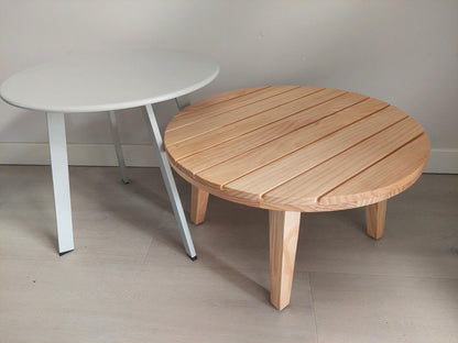 Bijzettafel set hout & metaal voor buiten rond
