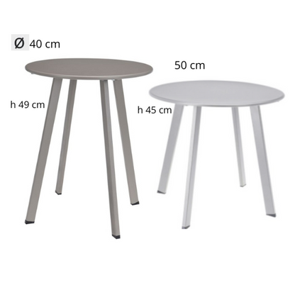 Bijzettafel set voor buiten - licht grijs & taupe - bijzettafel voor binnen - rond