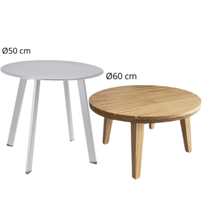 Bijzettafel set hout & metaal voor buiten rond