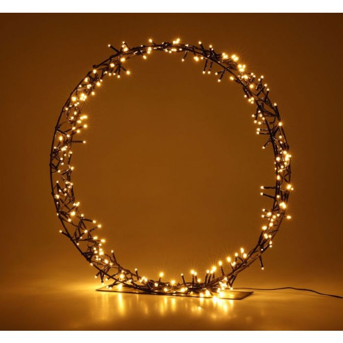 zwarte kerstkrans met verlichting voor binnen en buiten