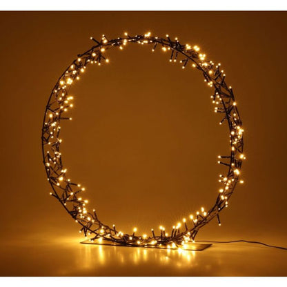 zwarte kerstkrans met verlichting voor binnen en buiten