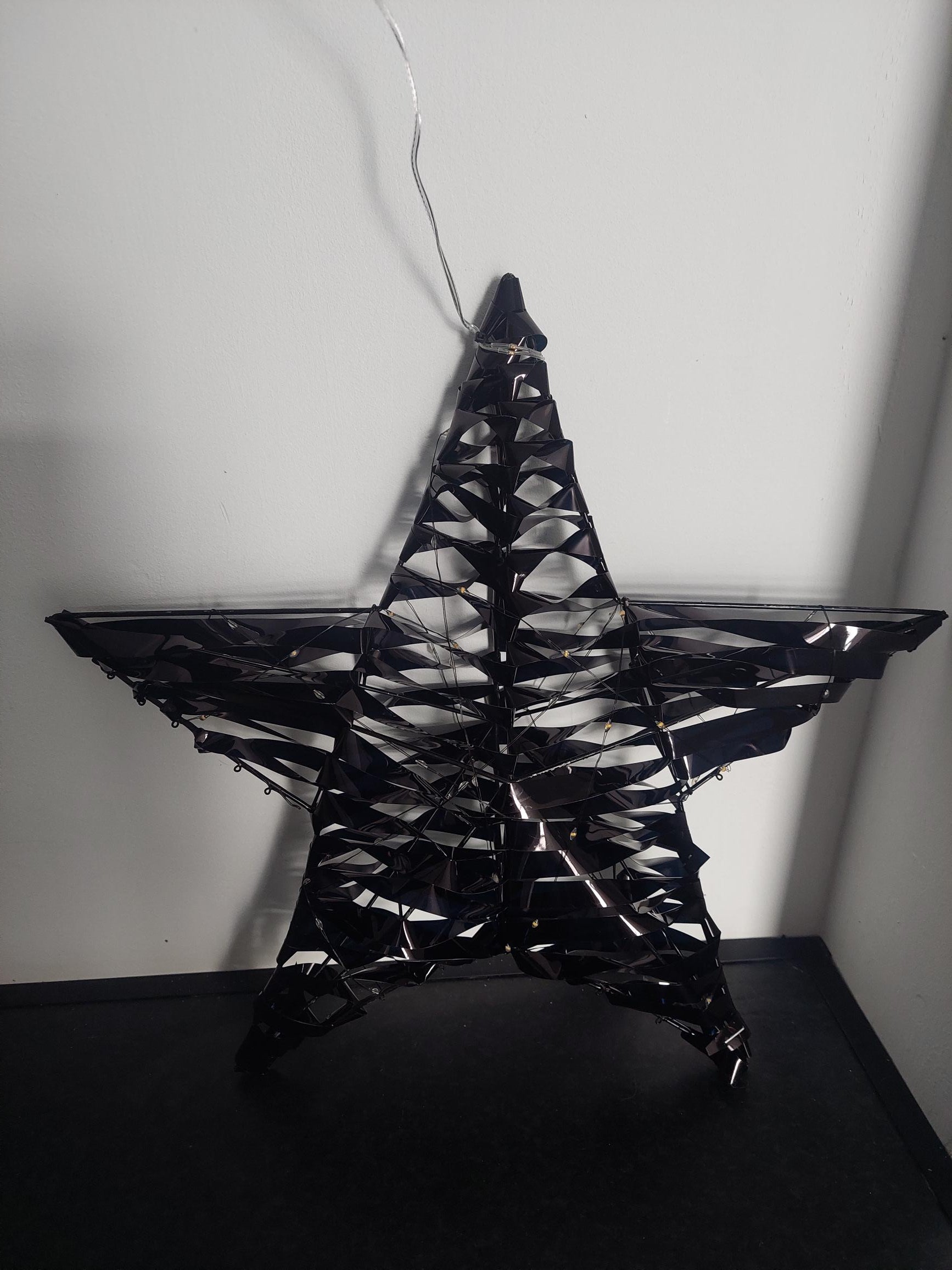Zwarte kerstster met LED verlichting - 40cm - voor binnen