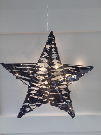 Zwarte kerstster met LED verlichting - 40cm - voor binnen