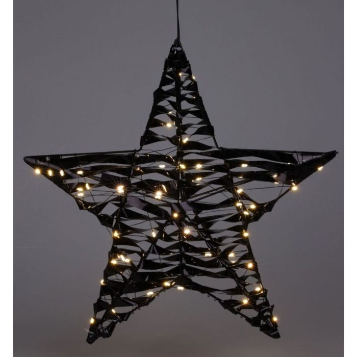 Zwarte kerstster met LED verlichting