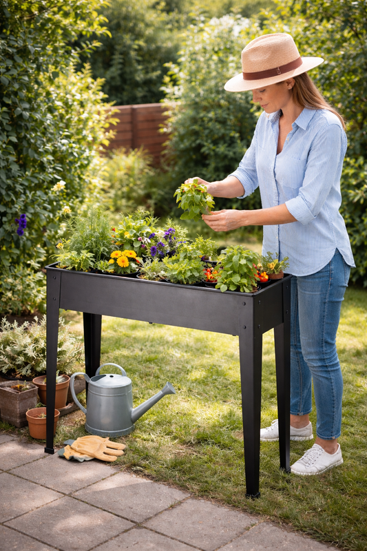 Kweektafel - Metaal – Antraciet - Plantentafel - Plantenbak op poten