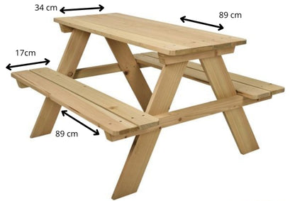 Picknicktafel kinderen - Picknicktafel voor buiten - Tafel voor kinderen - Picknicktafel - hout