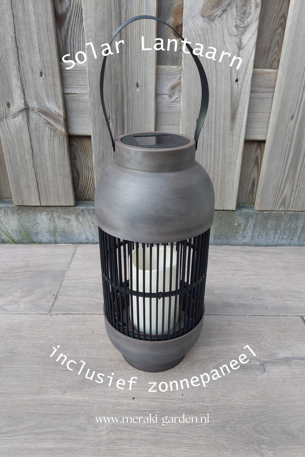 Solar lantaarn met kaars effect warm wit LED