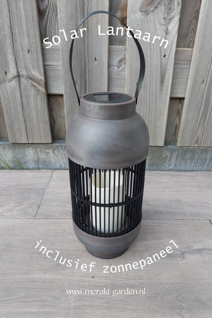 Solar lantaarn met kaars effect warm wit LED