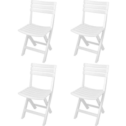 Inklapbare witte stoel, praktische en sfeervolle stoel, ideaal voor binnen en buiten, 44x41x78 cm, maximaal 120 kg
