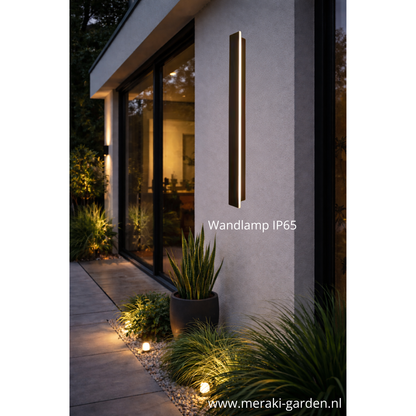Zwarte moderne Wandlamp voor Buiten IP65 – Gevel & Tuinverlichting