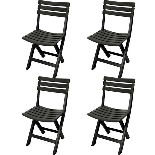 set van 4 inklapbare tuinstoelen in de kleur antraciet