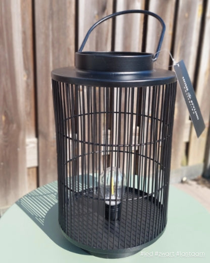 Zwarte LED lantaarn voor buiten – voor binnen
